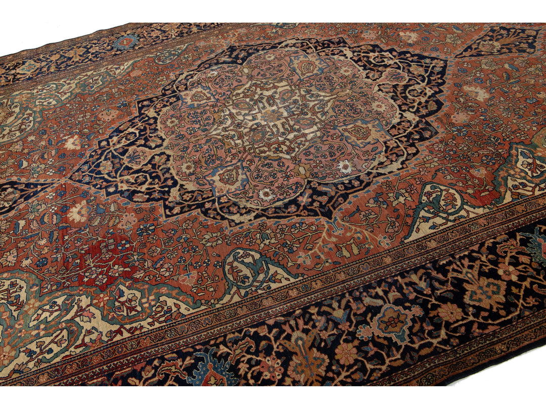 Antique Persian Farahan Wool Rug 8 X 12