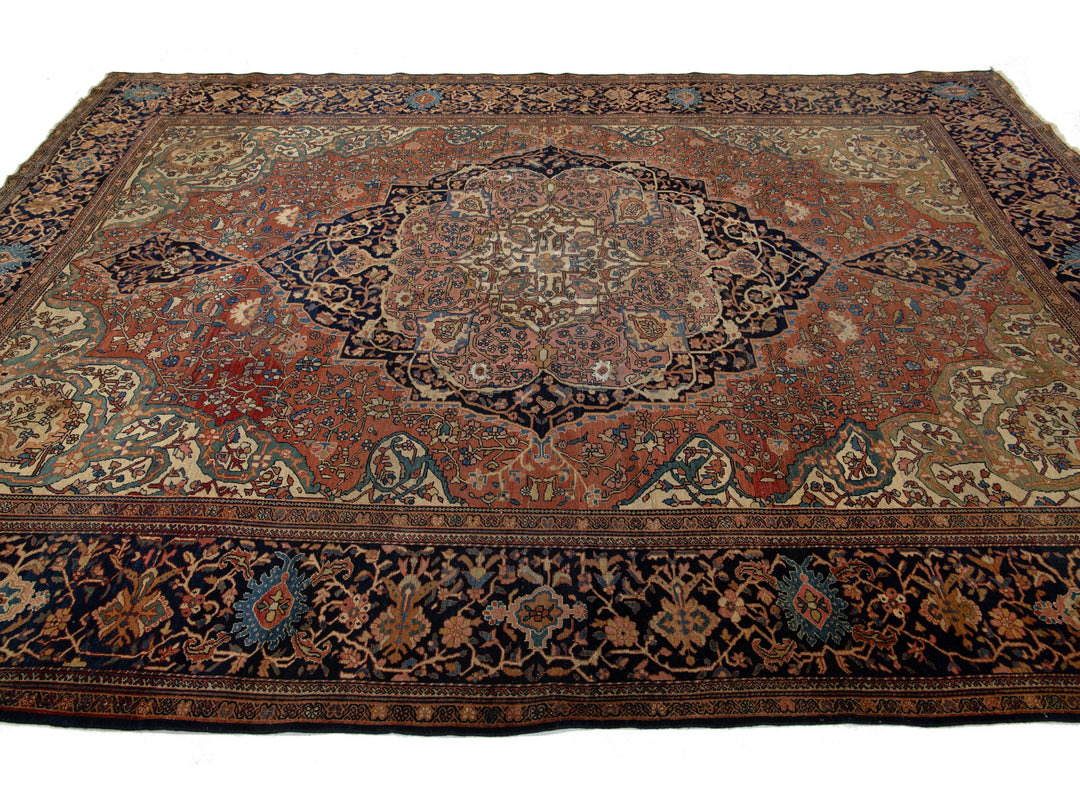 Antique Persian Farahan Wool Rug 8 X 12