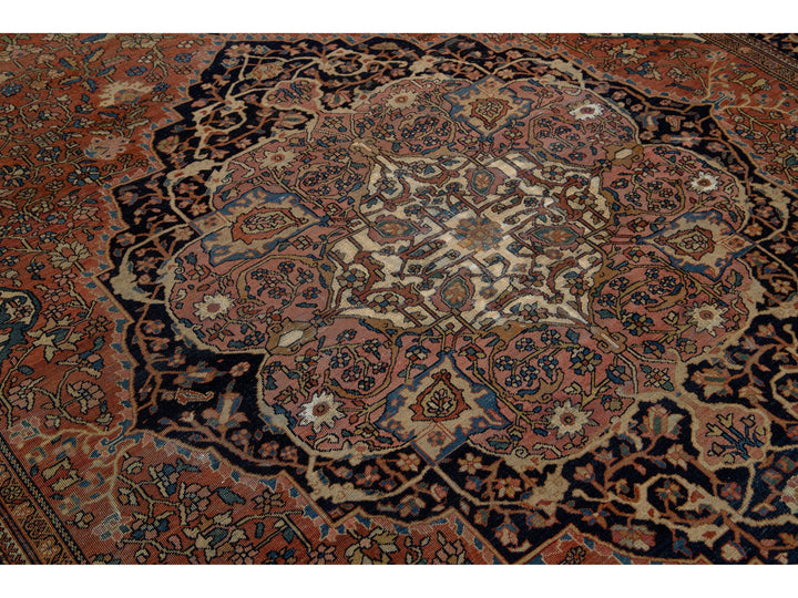 Antique Persian Farahan Wool Rug 8 X 12