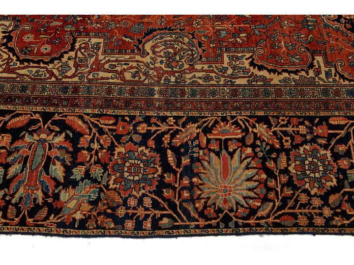Antique Persian Farahan Wool Rug 13 X 22