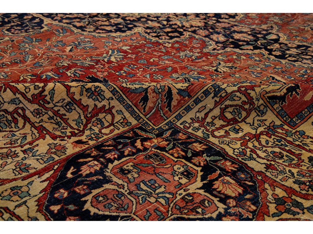 Antique Persian Farahan Wool Rug 13 X 22