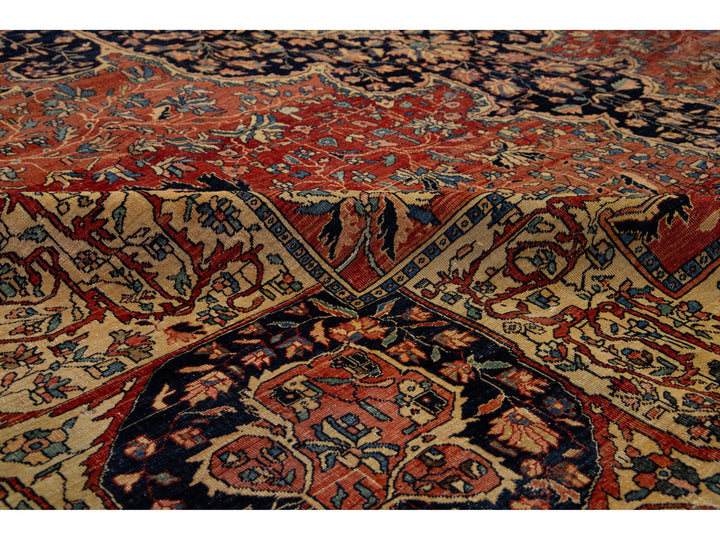 Antique Persian Farahan Wool Rug 13 X 22