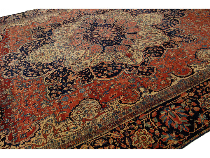 Antique Persian Farahan Wool Rug 13 X 22