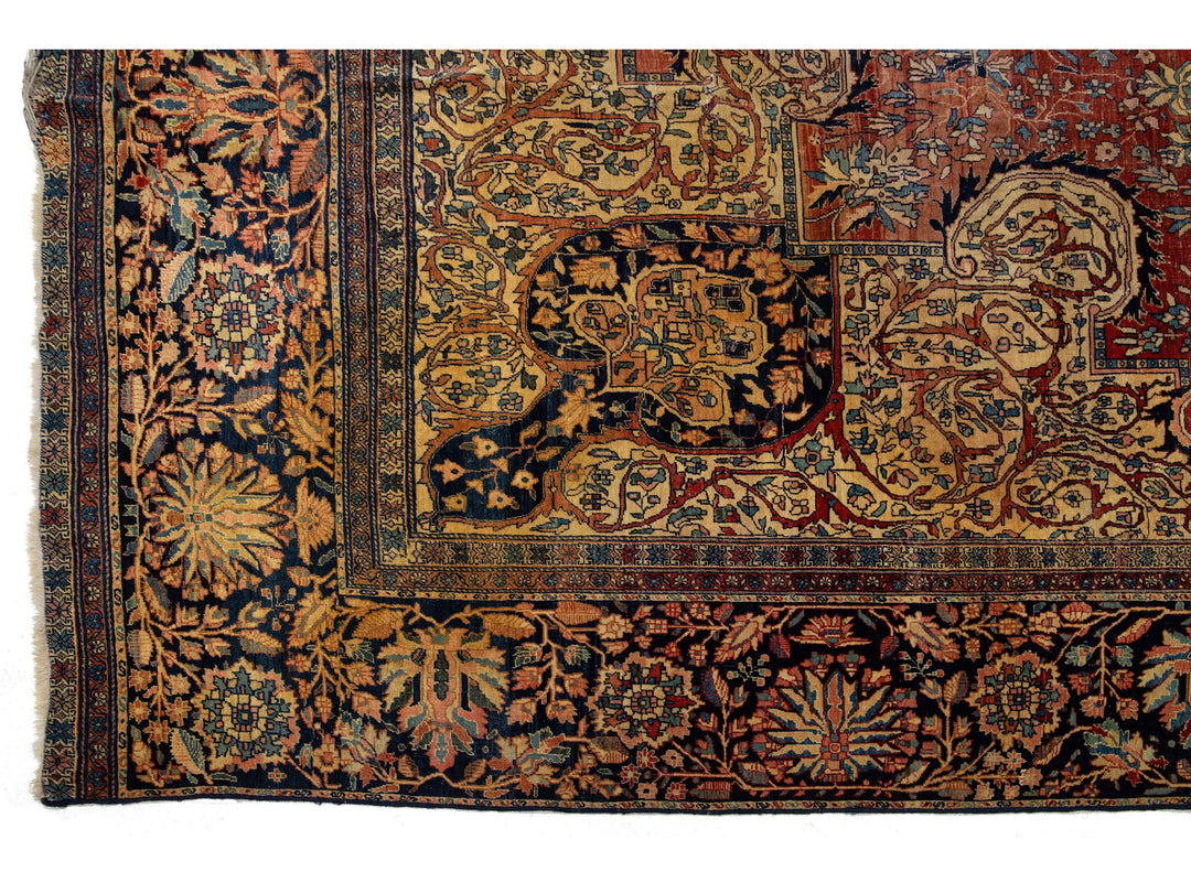 Antique Persian Farahan Wool Rug 13 X 22