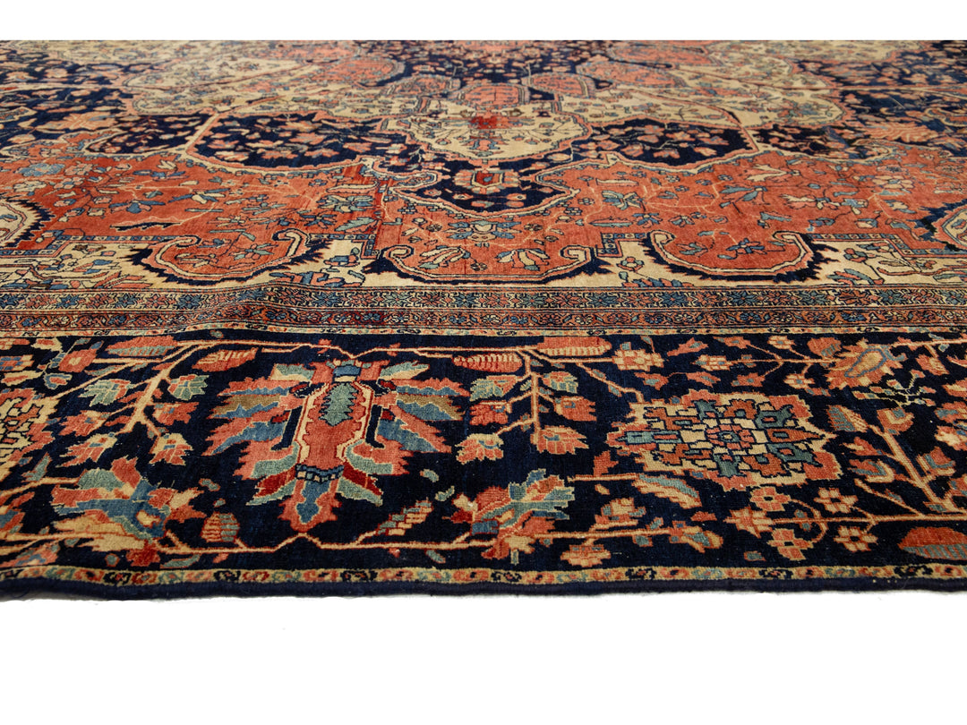 Antique Persian Farahan Wool Rug 13 X 22