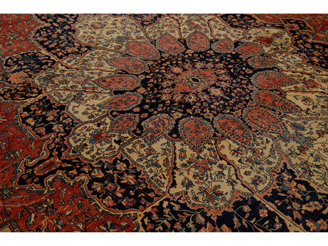 Antique Persian Farahan Wool Rug 13 X 22