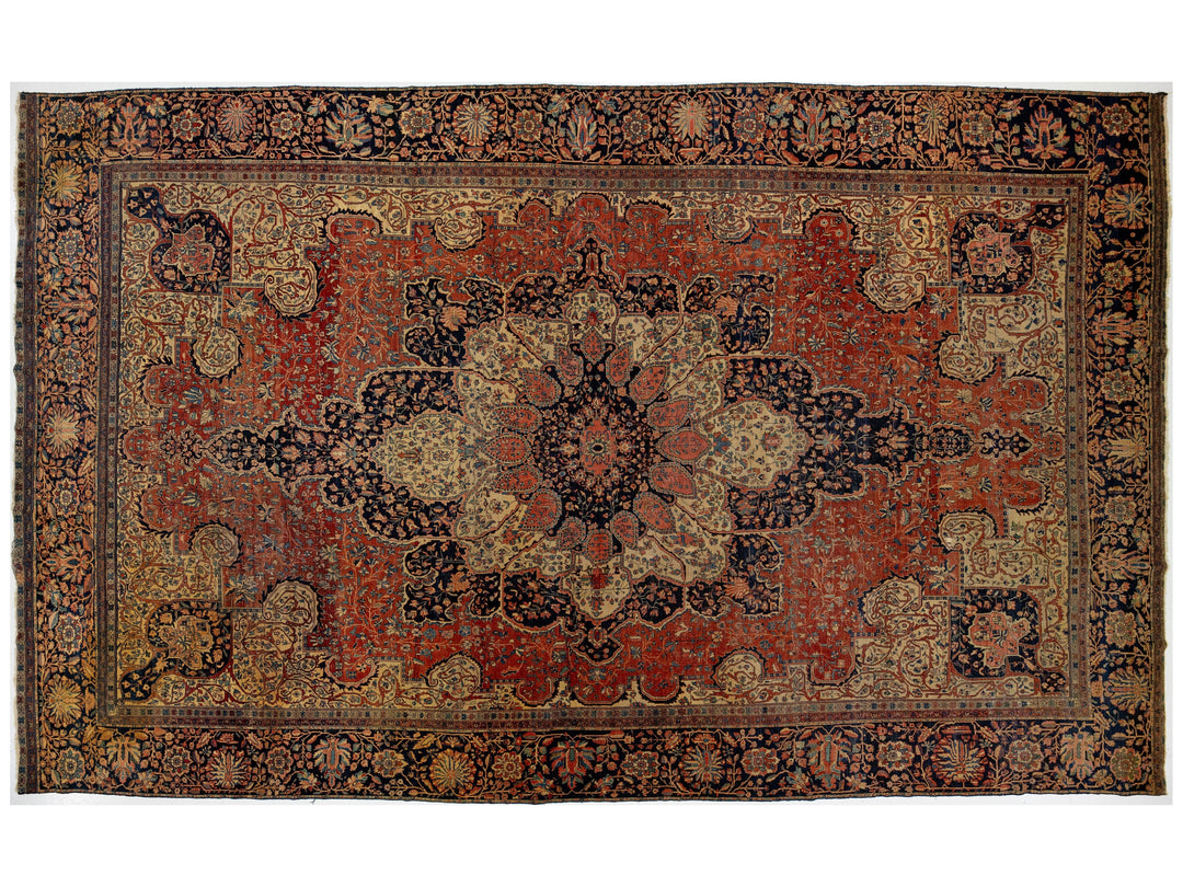 Antique Persian Farahan Wool Rug 13 X 22