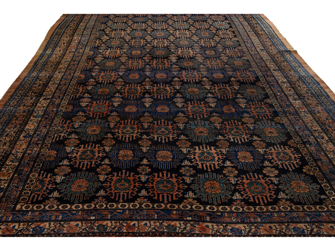 Antique Persian Hamadan Wool Rug 10 X 13