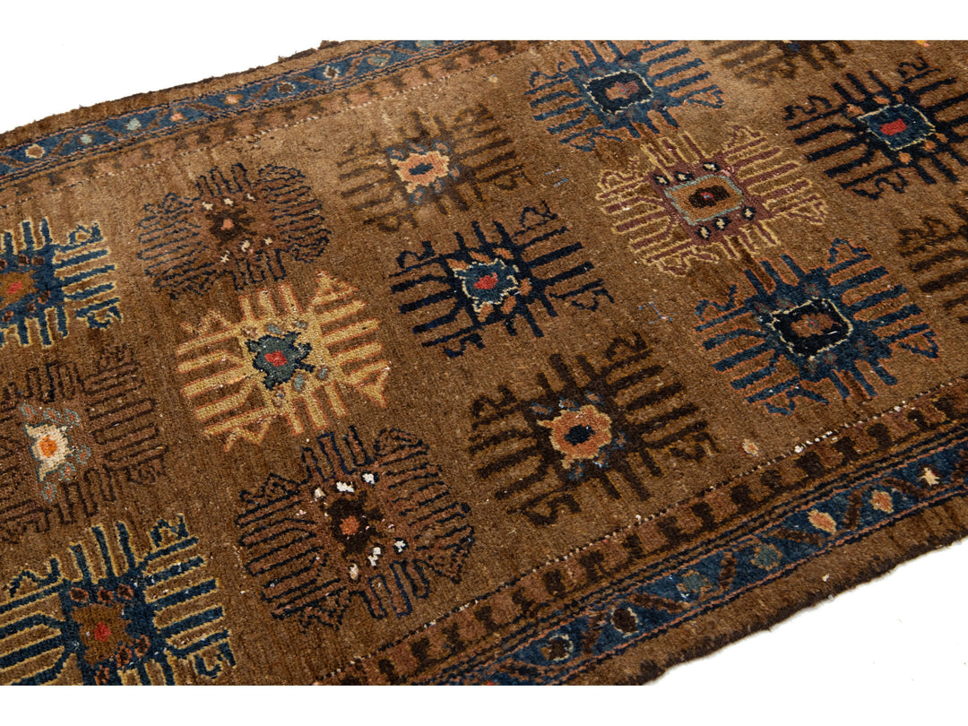 Antique Hamadan Wool Runner Rug 3 X 11