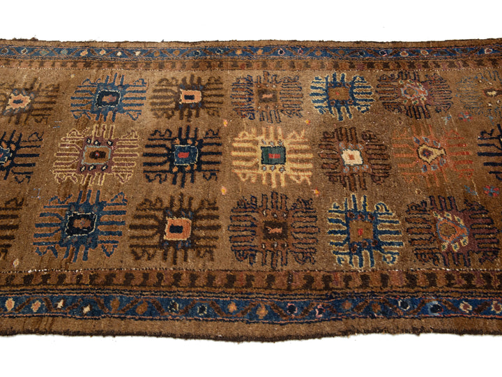 Antique Hamadan Wool Runner Rug 3 X 11