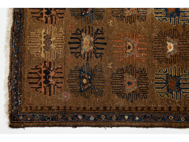 Antique Hamadan Wool Runner Rug 3 X 11