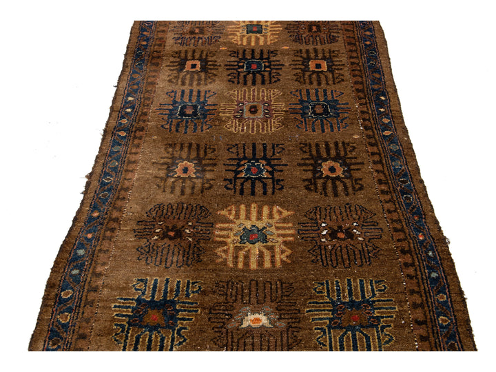Antique Hamadan Wool Runner Rug 3 X 11