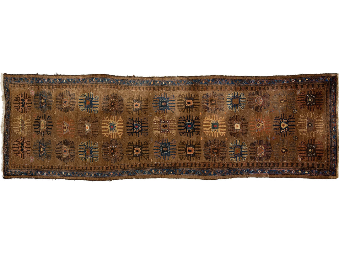 Antique Hamadan Wool Runner Rug 3 X 11