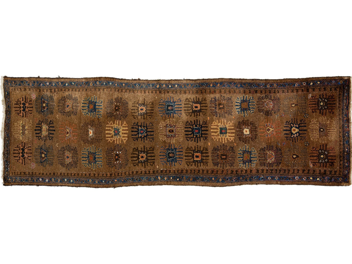 Antique Hamadan Wool Runner Rug 3 X 11