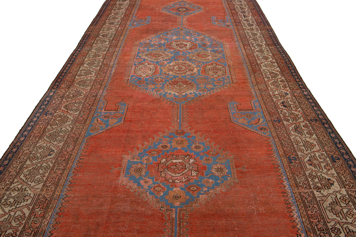 Antique Persian Bakshaish Wool Runner Rug 7 X 20