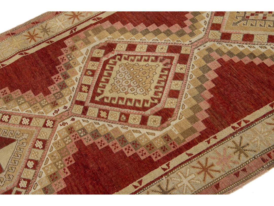 Antique Malayer Wool Runner Rug 4 X 16