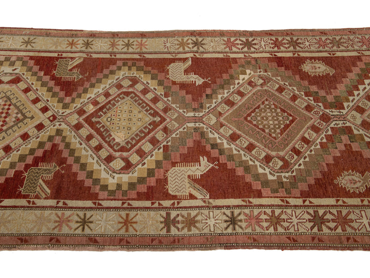 Antique Persian Malayer Wool Runner Rug 4 X 16