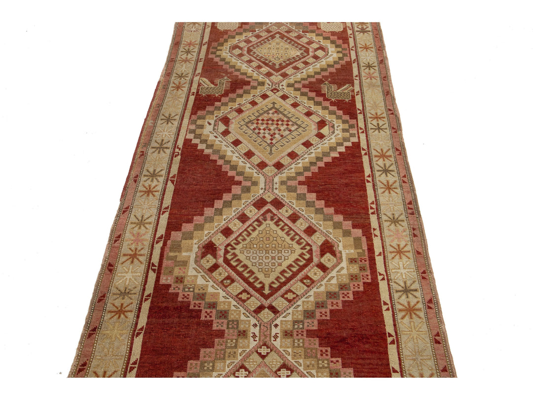 Antique Persian Malayer Wool Runner Rug 4 X 16