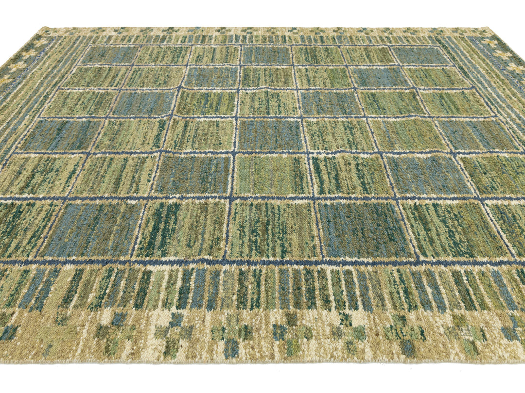Modern Scandinavian Wool Rug 9 X 12