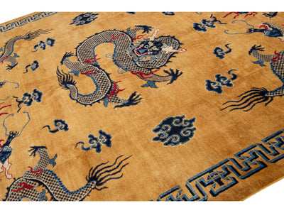 Modern Art Deco Dragon Chinese Wool Rug 8 X 10