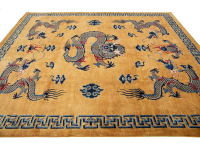 Modern Art Deco Dragon Chinese Wool Rug 8 X 10