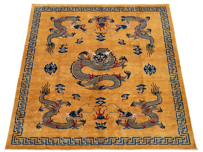 Modern Art Deco Dragon Chinese Wool Rug 8 X 10