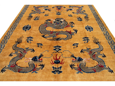 Modern Art Deco Dragon Chinese Wool Rug 8 X 10