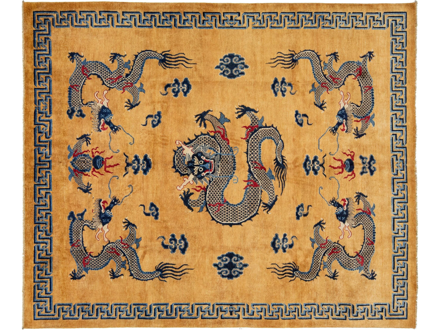 Modern Art Deco Dragon Chinese Wool Rug 8 X 10