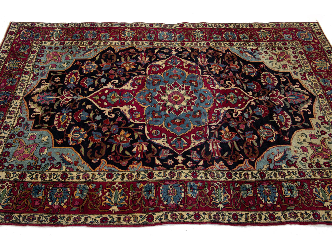 Antique Persian Kerman Wool Rug 4 X 7