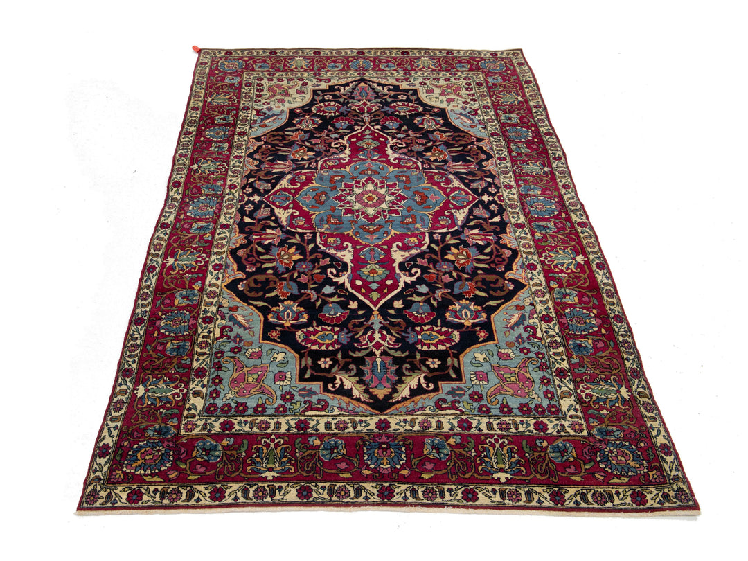 Antique Persian Kerman Wool Rug 4 X 7