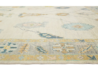 Modern Turkish Oushak Wool Rug 10 X 15