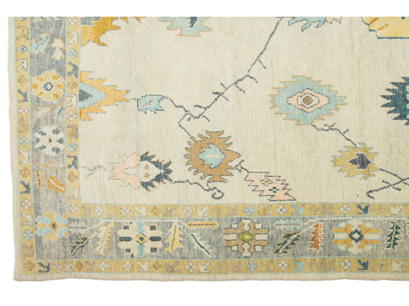 Modern Turkish Oushak Wool Rug 10 X 15