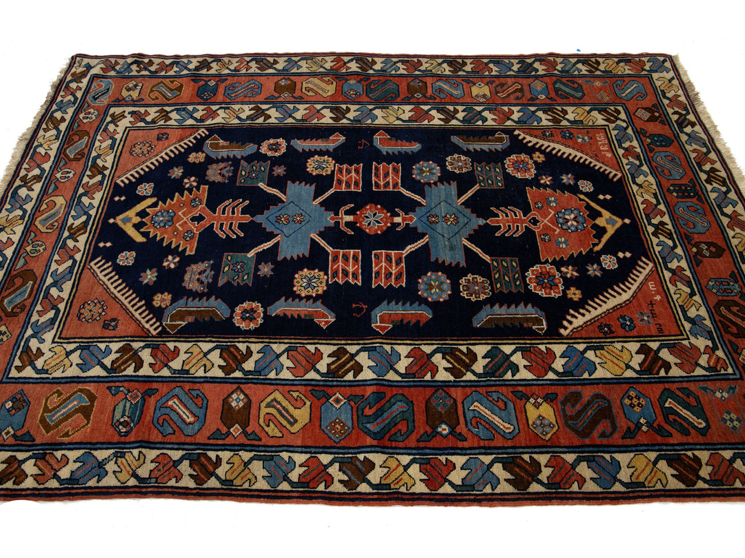Antique Persian Hamadan Wool Rug 4 X 7