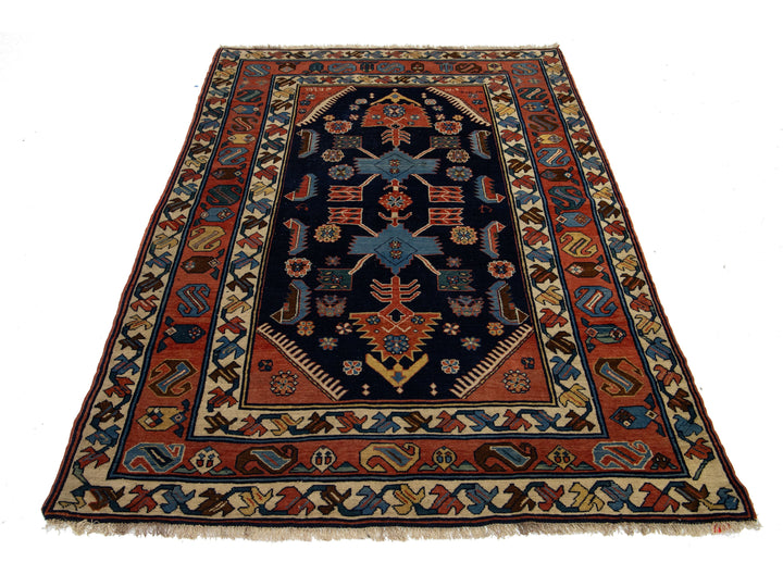 Antique Persian Hamadan Wool Rug 4 X 7