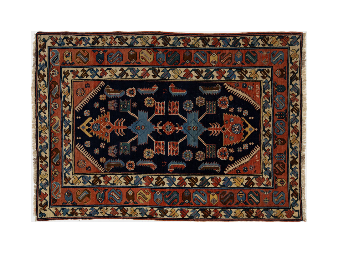 Antique Persian Hamadan Wool Rug 4 X 7