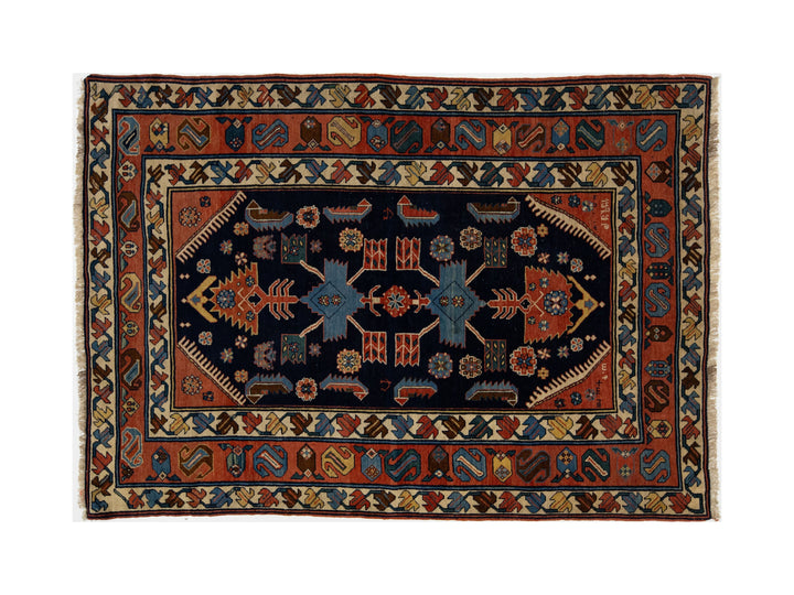 Antique Persian Hamadan Wool Rug 4 X 7