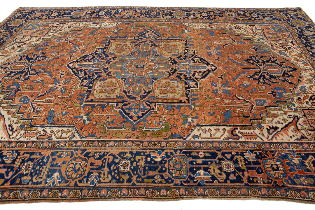 Antique Persian Heriz Wool Rug 8 X 12