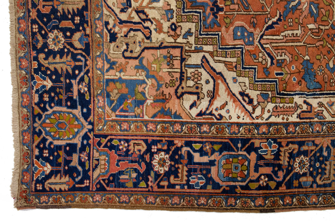 Antique Persian Heriz Wool Rug 8 X 12