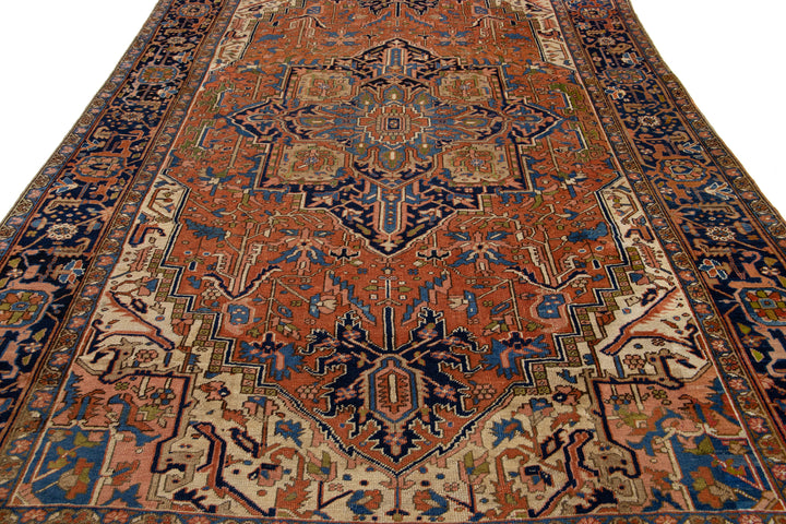 Antique Persian Heriz Wool Rug 8 X 12