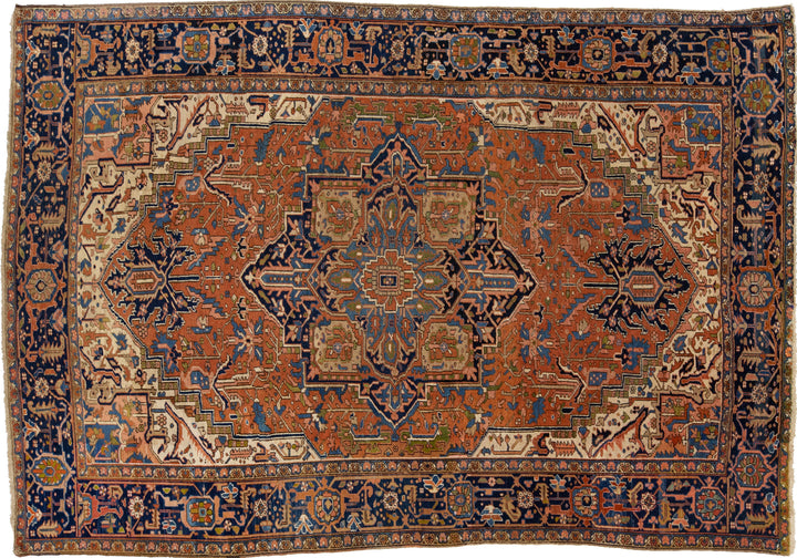 Antique Persian Heriz Wool Rug 8 X 12