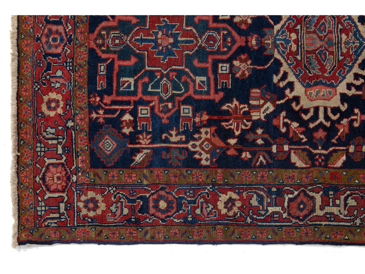 Antique Persian Heriz Wool Rug 4 X 5