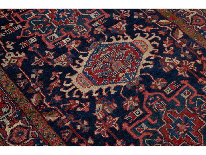Antique Persian Heriz Wool Rug 4 X 5