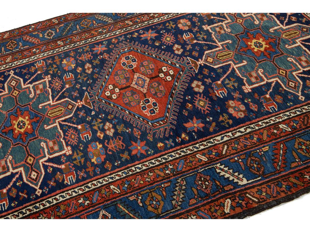 Antique Persian Heriz Wool Rug 5 X 7