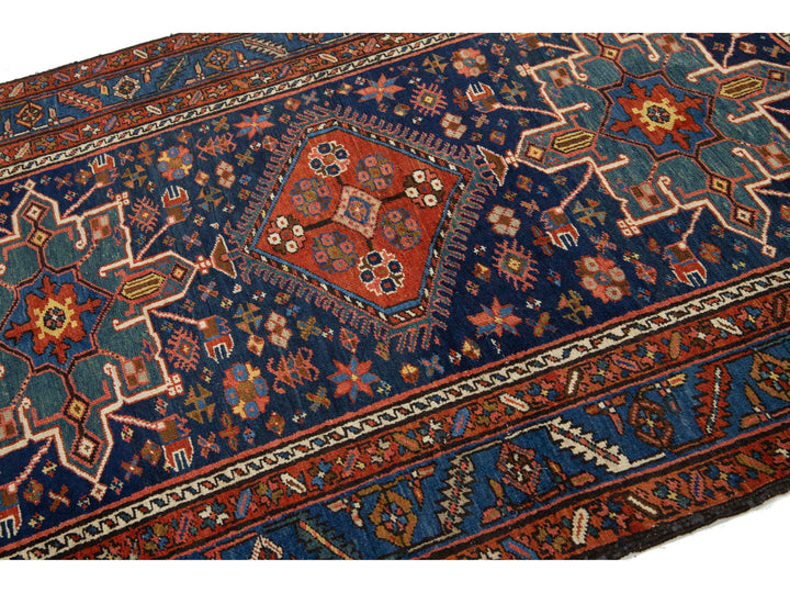 Antique Persian Heriz Wool Rug 5 X 7