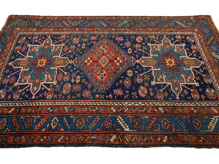 Antique Persian Heriz Wool Rug 5 X 7