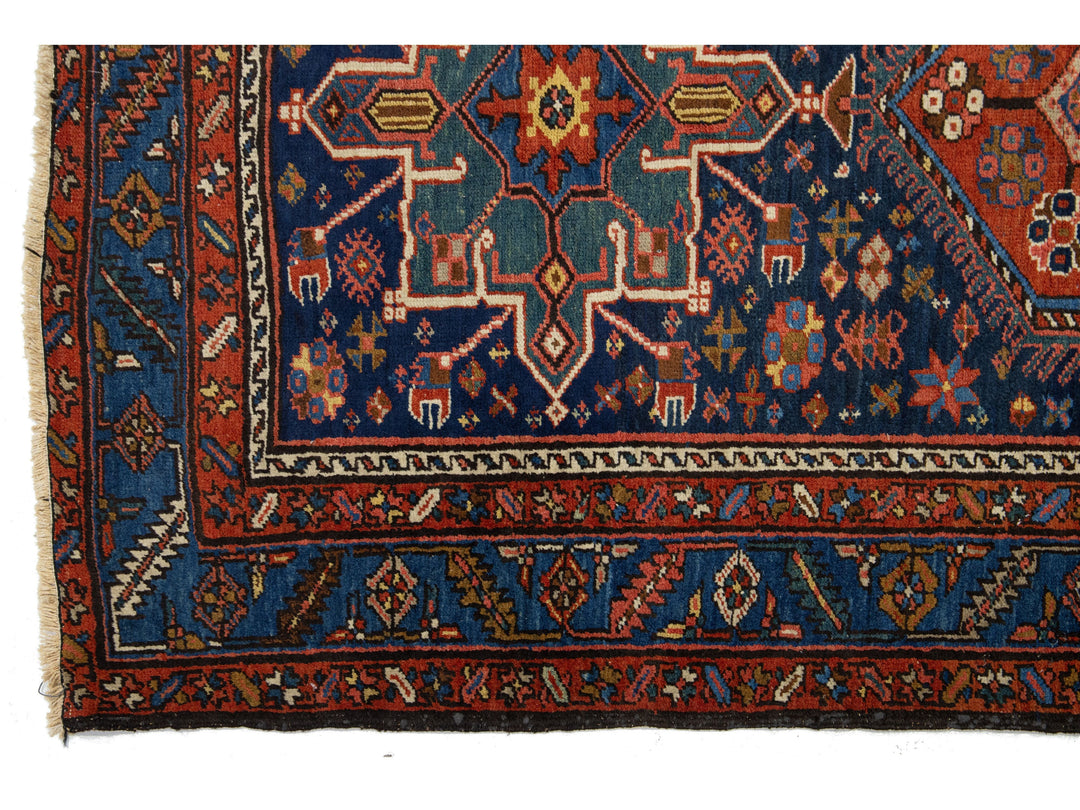 Antique Persian Heriz Wool Rug 5 X 7