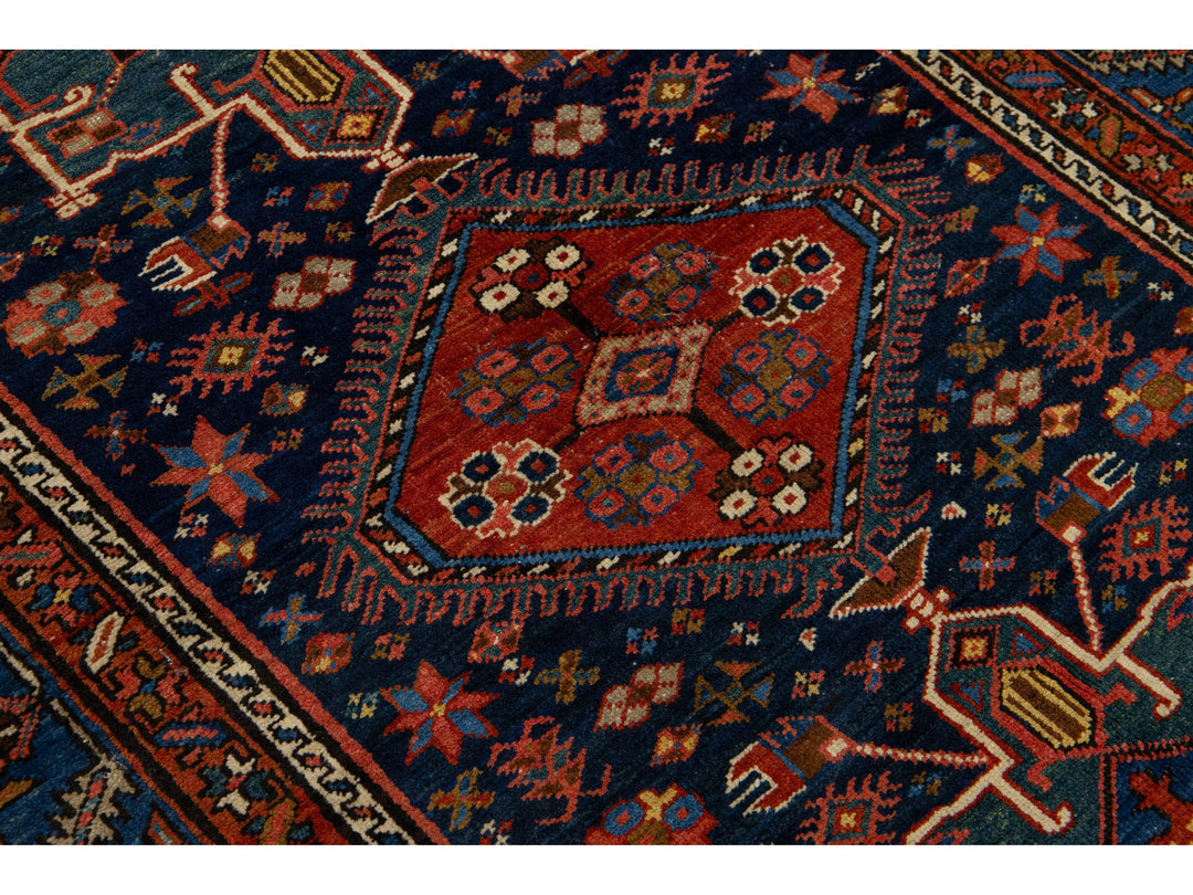 Antique Persian Heriz Wool Rug 5 X 7