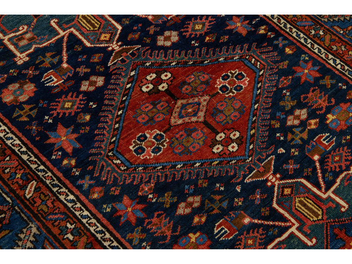 Antique Persian Heriz Wool Rug 5 X 7