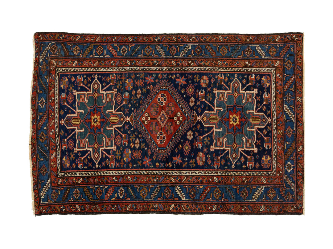 Antique Persian Heriz Wool Rug 5 X 7