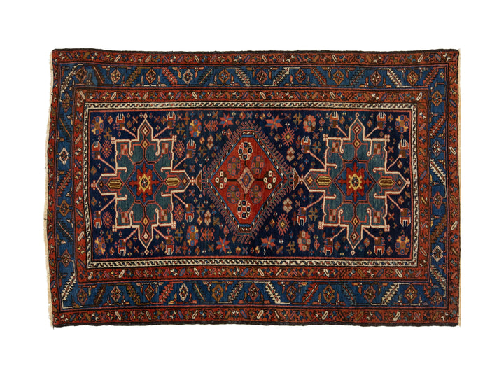 Antique Persian Heriz Wool Rug 5 X 7